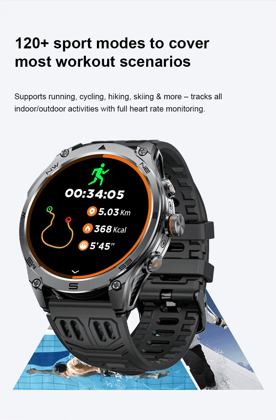 2025 New GPS Sports Smart Watch Men LED