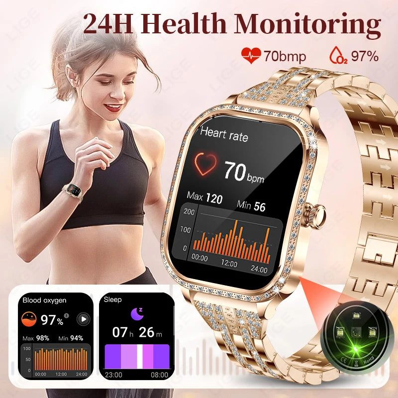 LIGE Smart Watch Women Waterproof Bluetooth