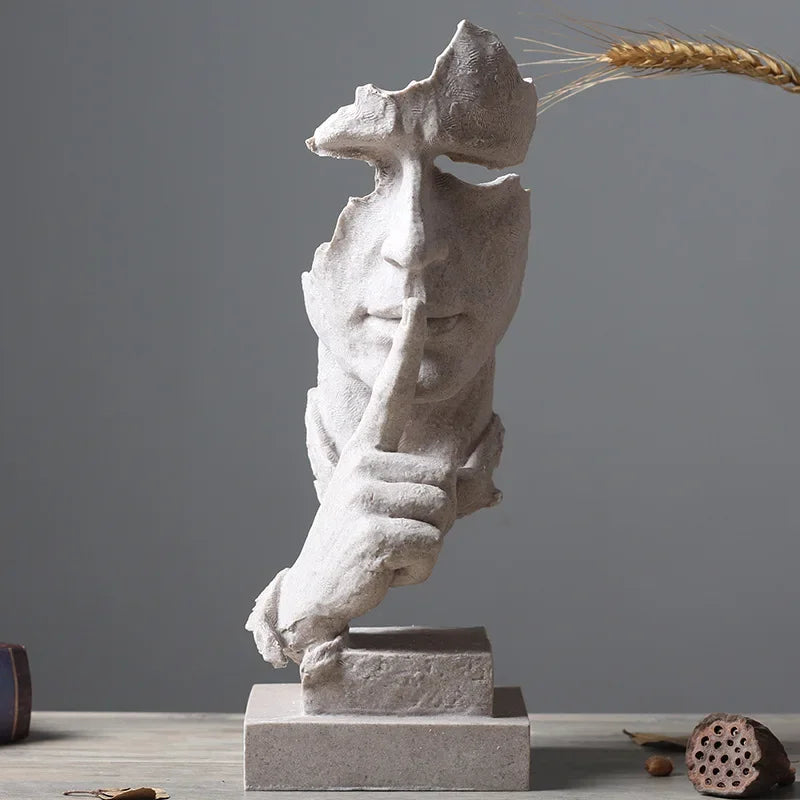 Bronze Silence Is Golden Statue Ornaments