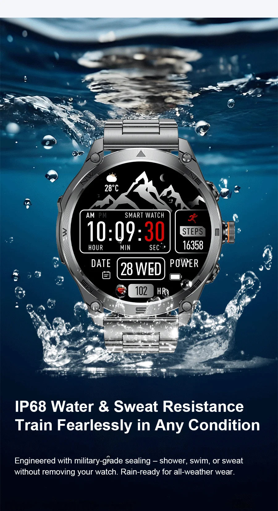 2025 New GPS Sports Smart Watch Men LED