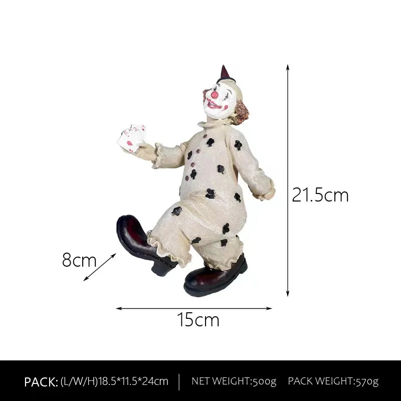Circus Clown Statue Ornament Buffoon Doll