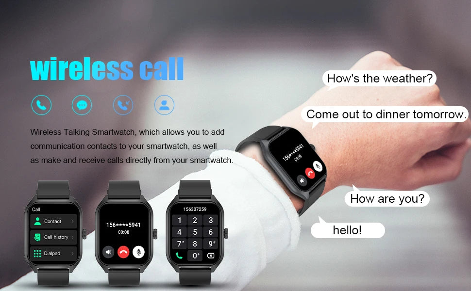 AI Voice Assistant Smart Watch for Men Women