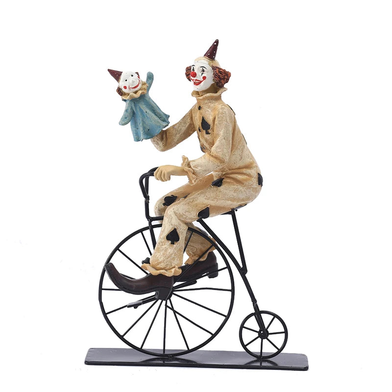 Circus Clown Statue Ornament Buffoon Doll