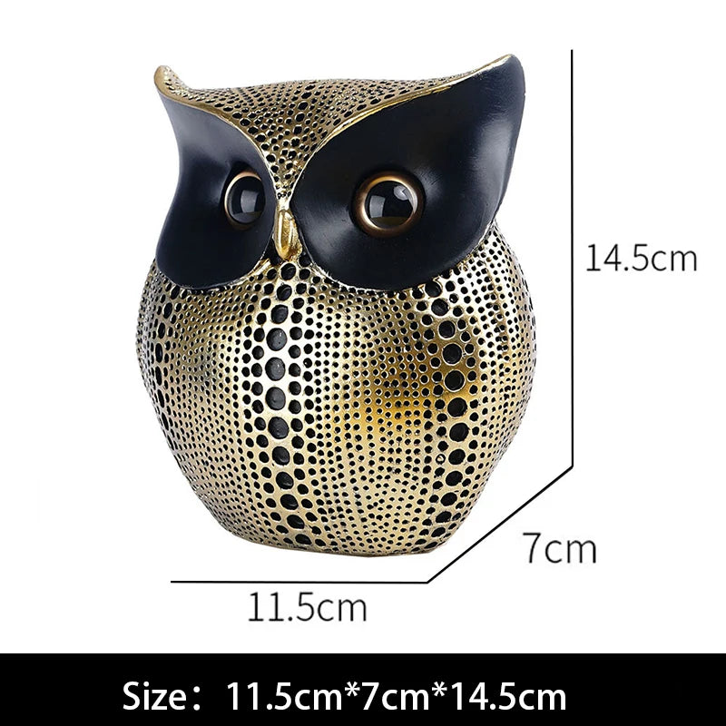 Nordic Style Owls Ornament, Resin Craft Bird