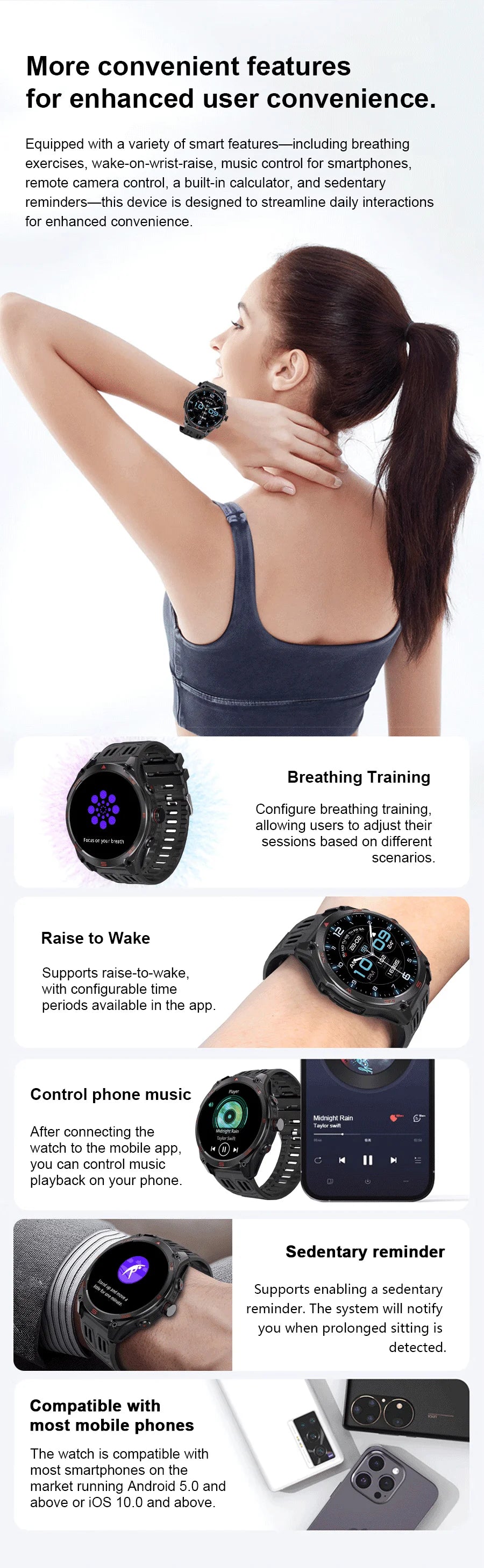 2025 New GPS Sports Smart Watch Men LED