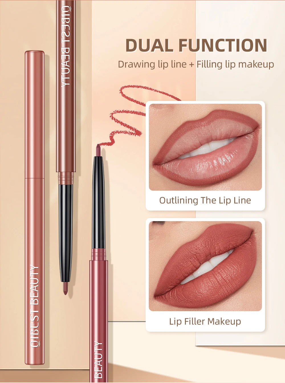 12pcs Lip Liner Pencil Set Matte Nude Contour