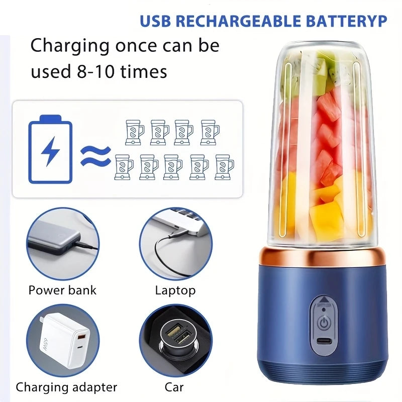6 Blades Portable Fruit Juice Blenders Summer