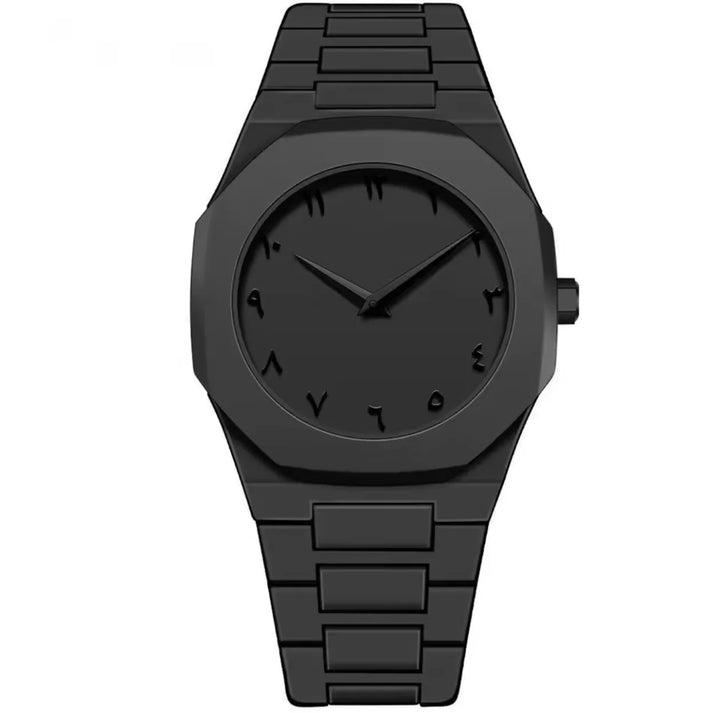 Black Wrist Fiber and Stainless Steel Watch
